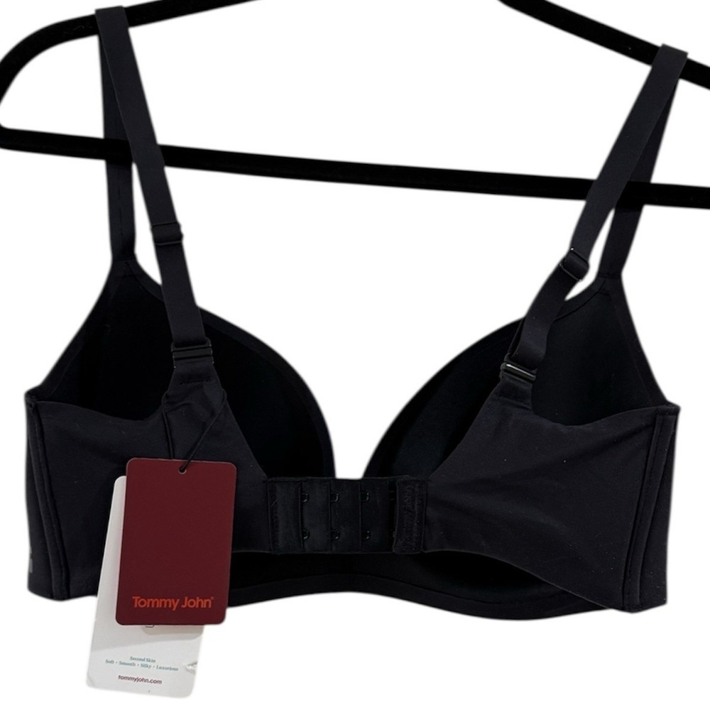 Tommy John Second Skin Lightly‎ Lined Demi Bra Womens 34DD Black Wireless New - Picture 2 of 6